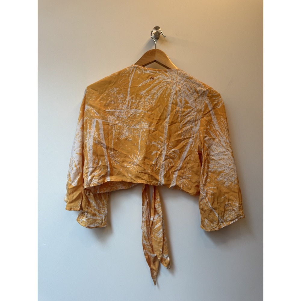 Maaji Palm Springs Golden Crop Top NWT Reversible Tie Front Resort Vacation Size - Picture 6 of 7
